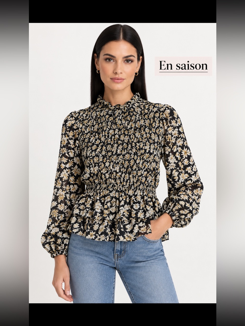 EN SAISON - ANTHROPOLOGIE, the floral smocked blouse!